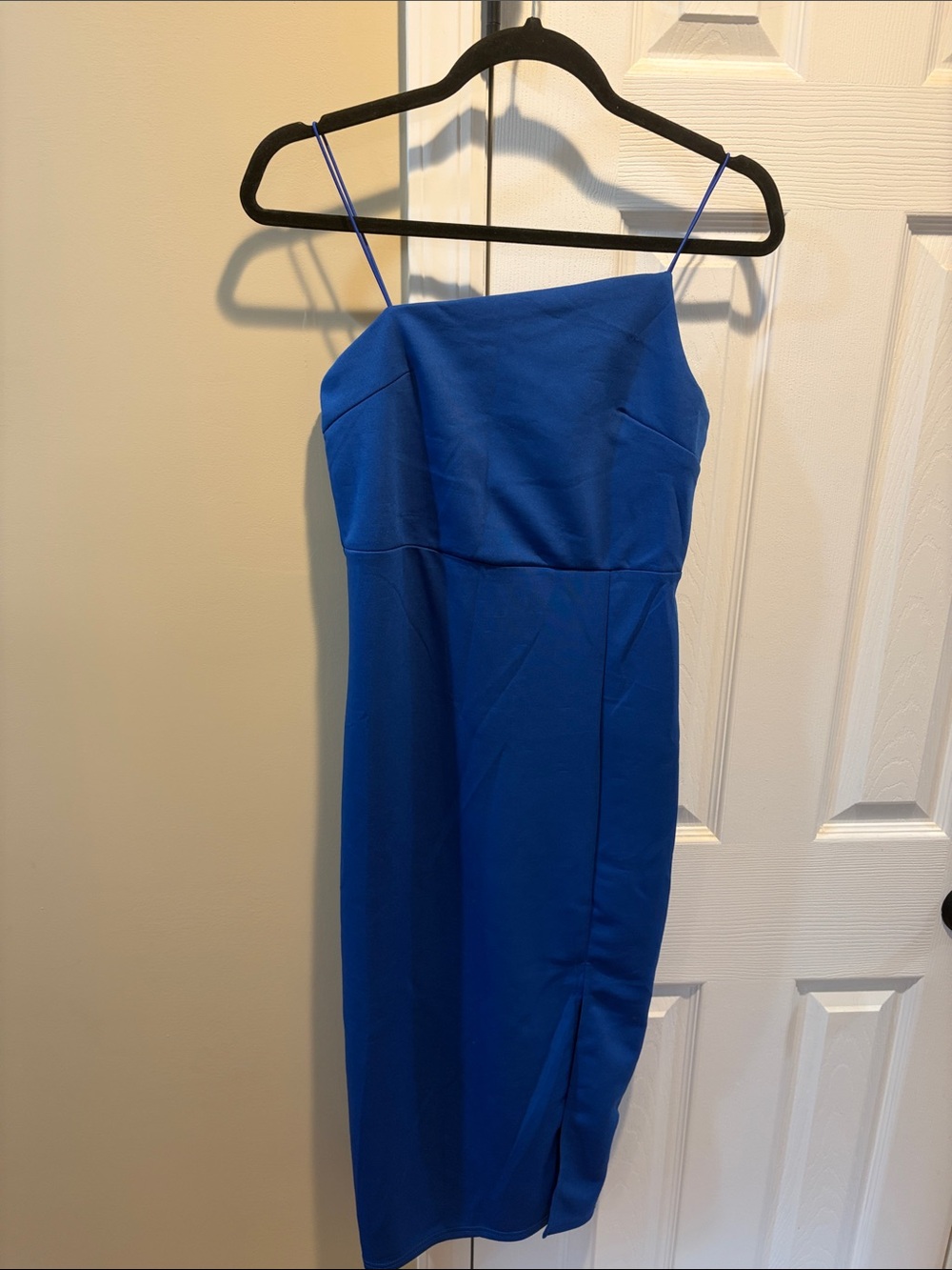 Asymmetrical Spaghetti-Strap Sheath Dress